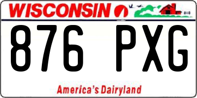 WI license plate 876PXG