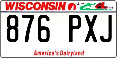 WI license plate 876PXJ