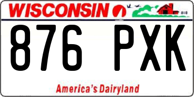 WI license plate 876PXK