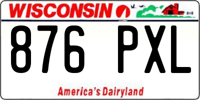 WI license plate 876PXL