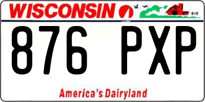 WI license plate 876PXP