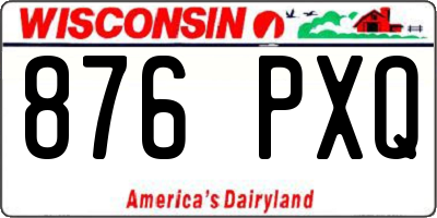 WI license plate 876PXQ