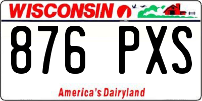 WI license plate 876PXS