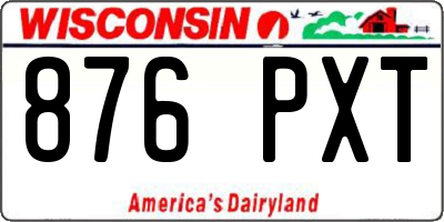 WI license plate 876PXT