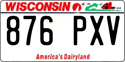 WI license plate 876PXV