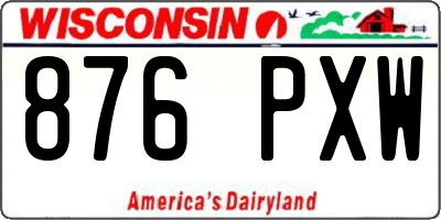 WI license plate 876PXW