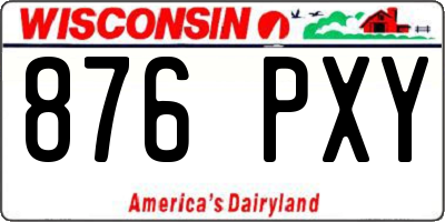 WI license plate 876PXY