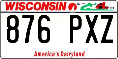 WI license plate 876PXZ