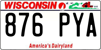 WI license plate 876PYA