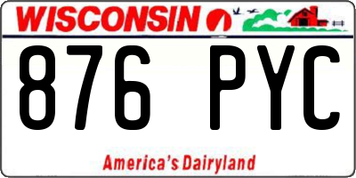 WI license plate 876PYC