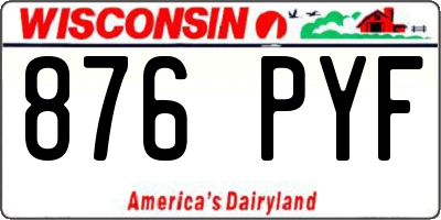 WI license plate 876PYF