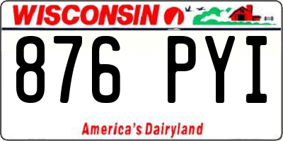 WI license plate 876PYI