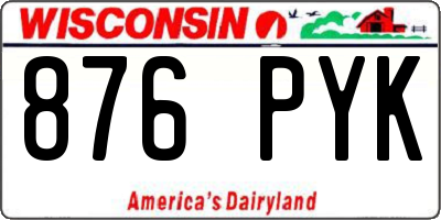 WI license plate 876PYK