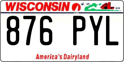 WI license plate 876PYL