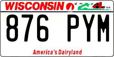 WI license plate 876PYM
