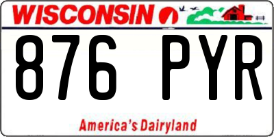 WI license plate 876PYR