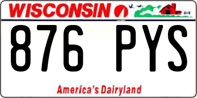 WI license plate 876PYS