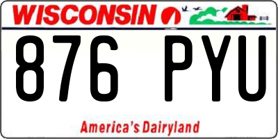 WI license plate 876PYU