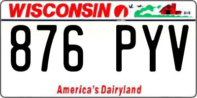 WI license plate 876PYV