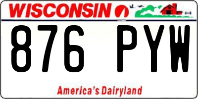 WI license plate 876PYW