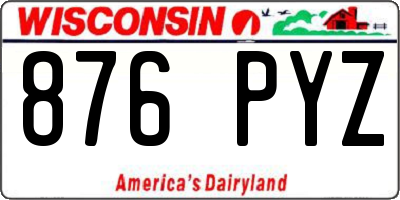 WI license plate 876PYZ