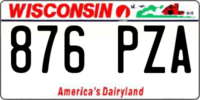 WI license plate 876PZA