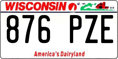 WI license plate 876PZE