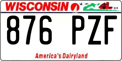 WI license plate 876PZF