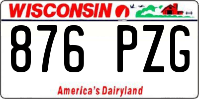 WI license plate 876PZG
