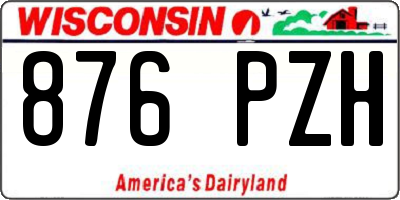 WI license plate 876PZH