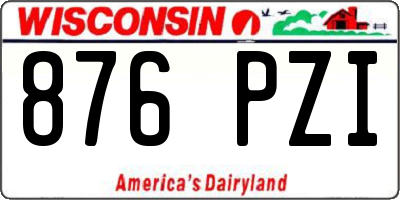 WI license plate 876PZI