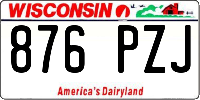 WI license plate 876PZJ