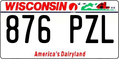 WI license plate 876PZL