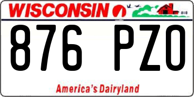 WI license plate 876PZO