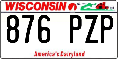 WI license plate 876PZP