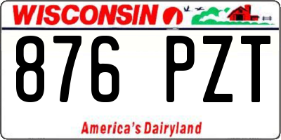 WI license plate 876PZT