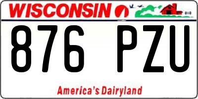 WI license plate 876PZU