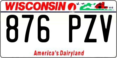 WI license plate 876PZV