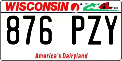 WI license plate 876PZY
