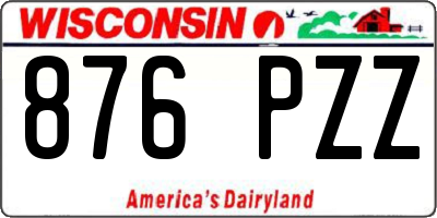 WI license plate 876PZZ