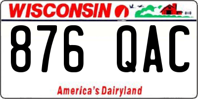 WI license plate 876QAC