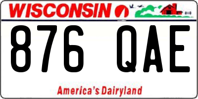 WI license plate 876QAE