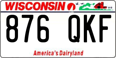 WI license plate 876QKF