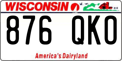 WI license plate 876QKO