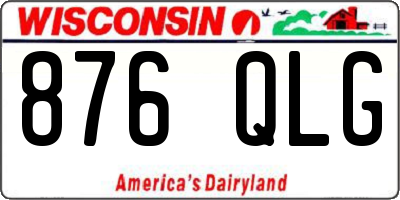 WI license plate 876QLG