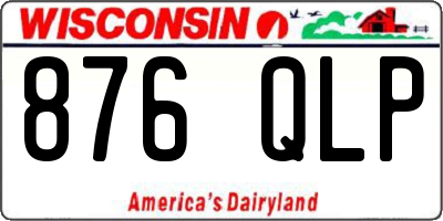 WI license plate 876QLP