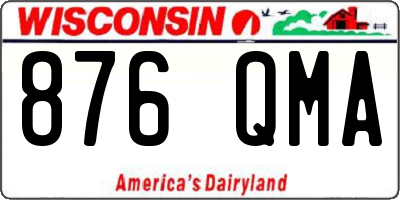 WI license plate 876QMA