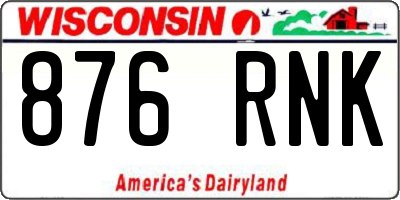 WI license plate 876RNK