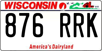 WI license plate 876RRK