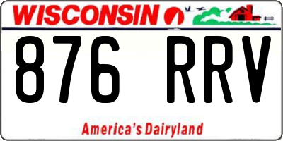 WI license plate 876RRV